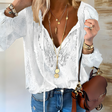 Veronica | Women's Lace Crochet Boho Blouse with Bell Sleeves