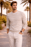 Men’s Textured Crewneck Sweater