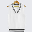 Bryson | Men's Cable Knit V-Neck Vest Sleeveless Pullover with Contrast Trim