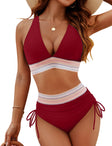 Catalina | Women's High Waisted Mesh Bikini Set with Adjustable Side Ties