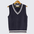 Bryson | Men's Cable Knit V-Neck Vest Sleeveless Pullover with Contrast Trim