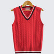 Bryson | Men's Cable Knit V-Neck Vest Sleeveless Pullover with Contrast Trim