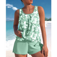 Hilary | Women's Floral Tankini Top & Modest Swim Shorts