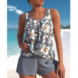 Hilary | Women's Floral Tankini Top & Modest Swim Shorts