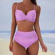 Nova | Women's Twist Front Bikini Set with High Waist Bottoms