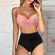 Nova | Women's Twist Front Bikini Set with High Waist Bottoms