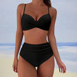 Nova | Women's Twist Front Bikini Set with High Waist Bottoms