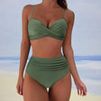 Nova | Women's Twist Front Bikini Set with High Waist Bottoms
