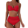 Nova | Women's Twist Front Bikini Set with High Waist Bottoms