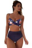 Nova | Women's Twist Front Bikini Set with High Waist Bottoms