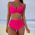 Nova | Women's Twist Front Bikini Set with High Waist Bottoms